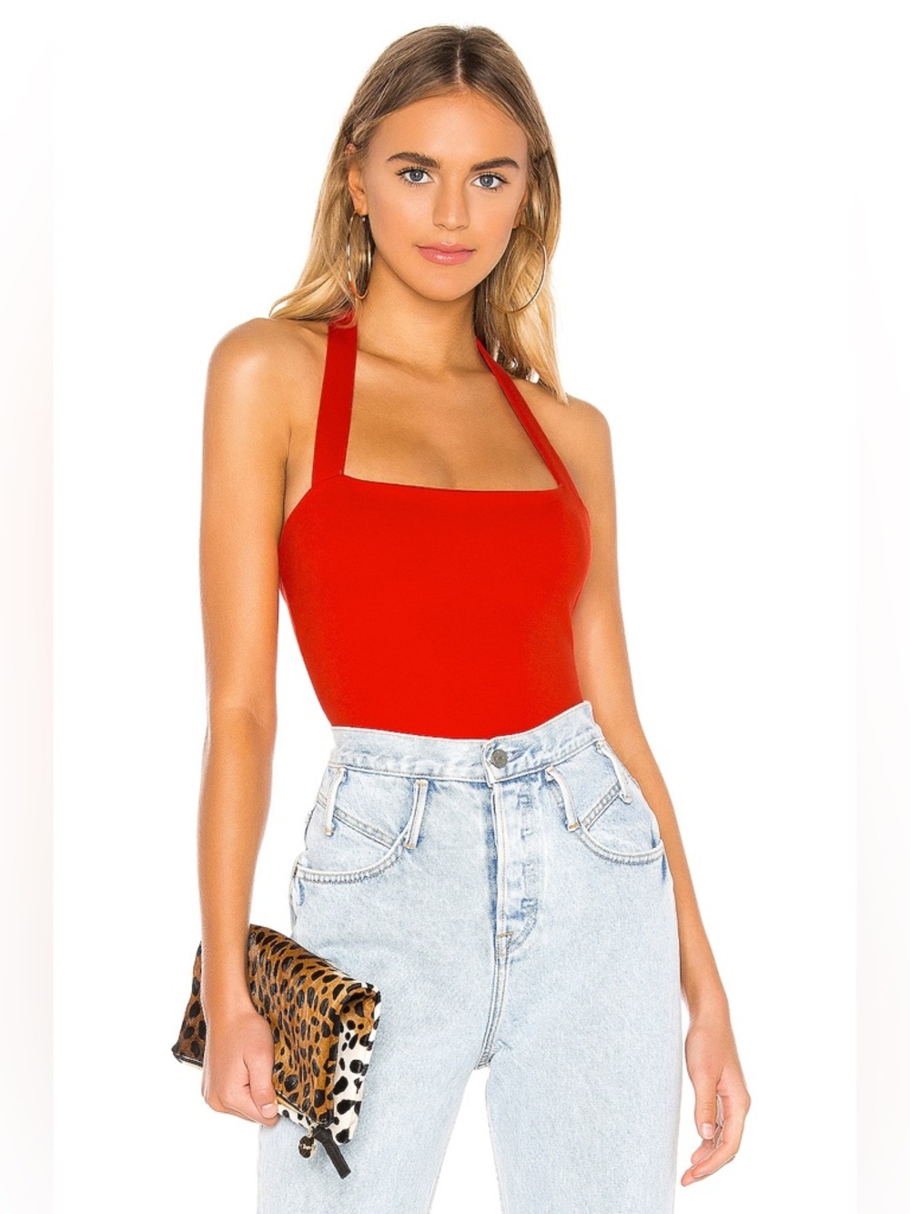 NWT Superdown Revolve Reece Halter Bodysuit in Red Size Medium